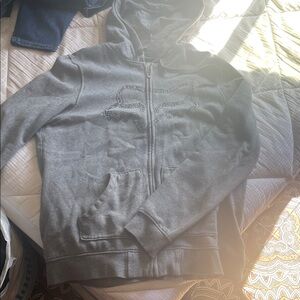 Fox Gray Zip-Up Sweater